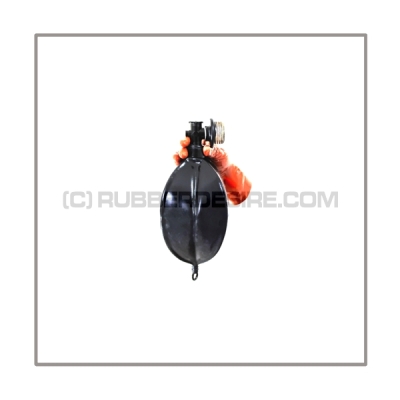 Rebreathing bag RB-W2 with angled gasmaskthread-port, breathingreduction-adaptor and 2 litre volume